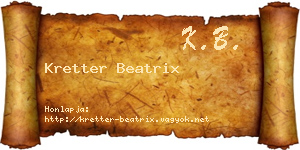 Kretter Beatrix névjegykártya